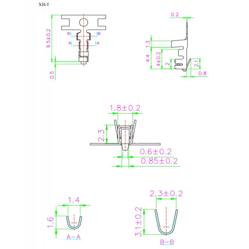 500Pcs XH2.54 TJC3-T Metal Pins Female Crimp Terminal For XH 2.54MM Female Socket Housing Wire Cable Connector