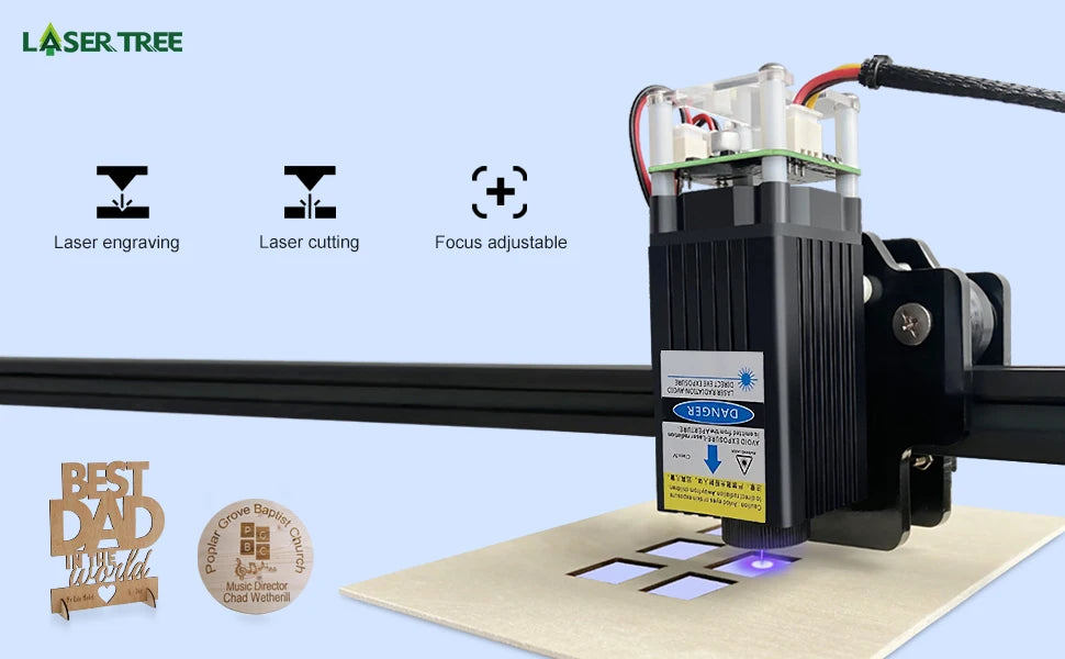 LASER TREE 20W Laser Module 450nm 40W TTL Blue Light Laser Engraver Head for Laser Engraving Cutting Machine Wood Working Tools