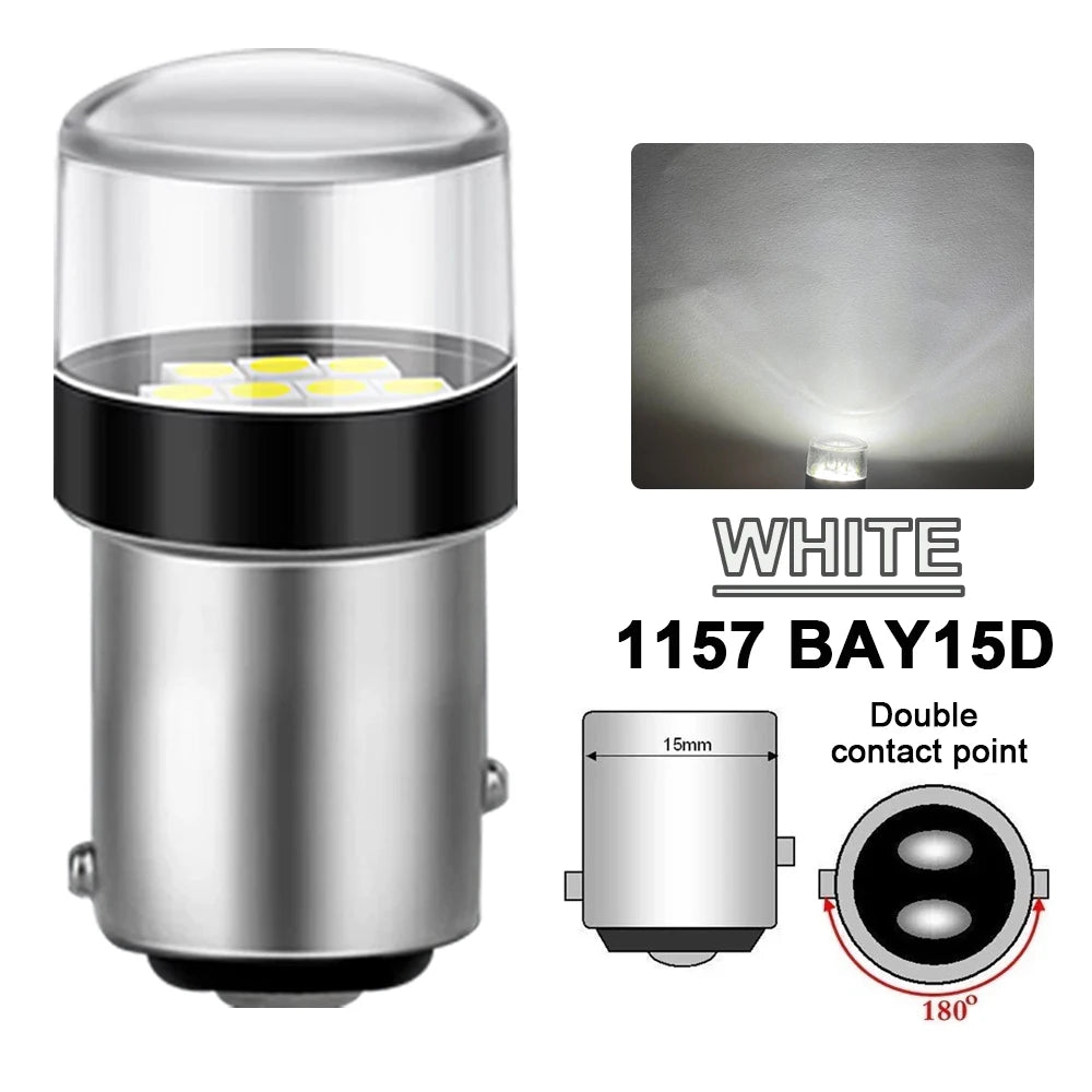 2-10 PCS 1156 BA15S 1157 BAY15D LED Bulbs 12V 3030 Chips 6500K White Super Bright Car Tail Turn Signal Parking Reverse Lights