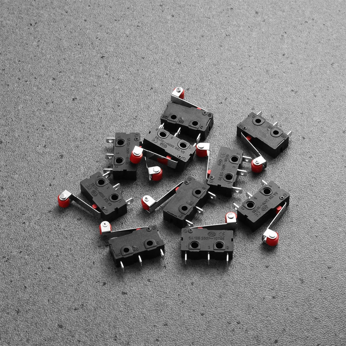 10pcs Spdt 1No+1Nc Momentary Roller Lever Micro 3-Pin Terminal 250V 5A Limit Switch For Hinge Detection Roller Micro Lever