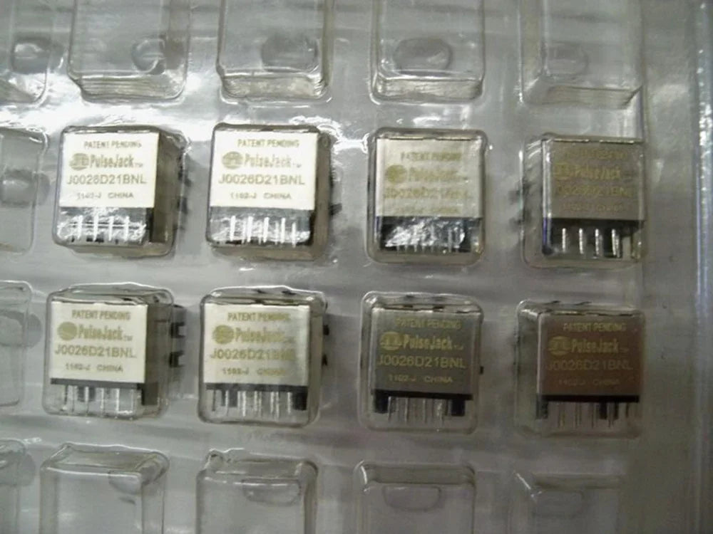10pcs J0026D21BNL J0026D21 Right Angle with LED MAGJACK 1PORT 100 BASE-TX 1x1 Tab-DOWN RJ45 Connector