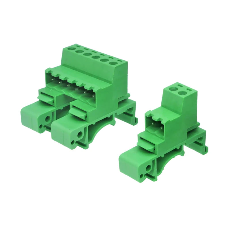 1Set 2EDG-UKR-5.08mm Plug-in Wiring Terminal 35mm Guide Rail Mounting Screw Terminal Block Pitch 5.08mm 2P-12P