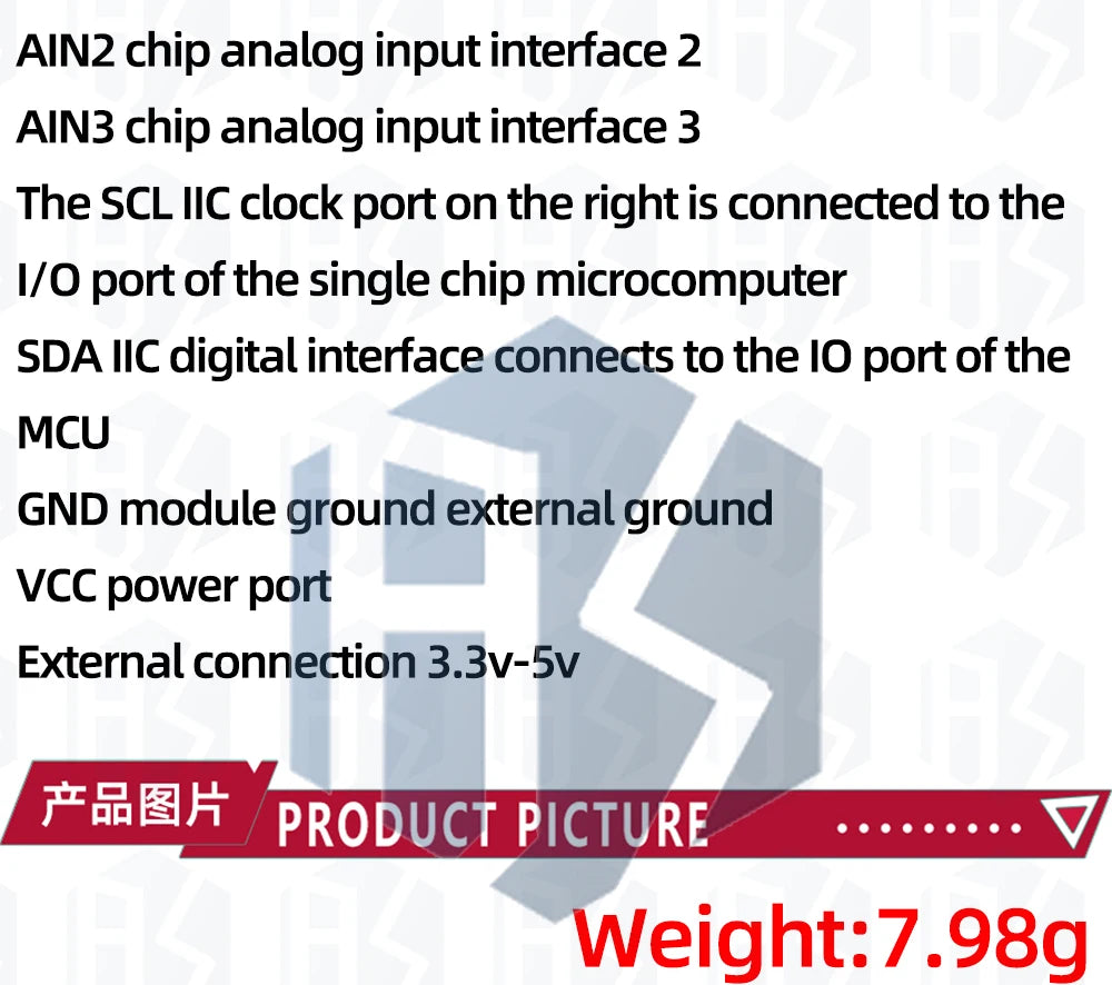 ‌PCF8591 ADC/DAC Converter Module – 8-Bit I2C Interface with Analog Inputs for Light/Temperature Sensor