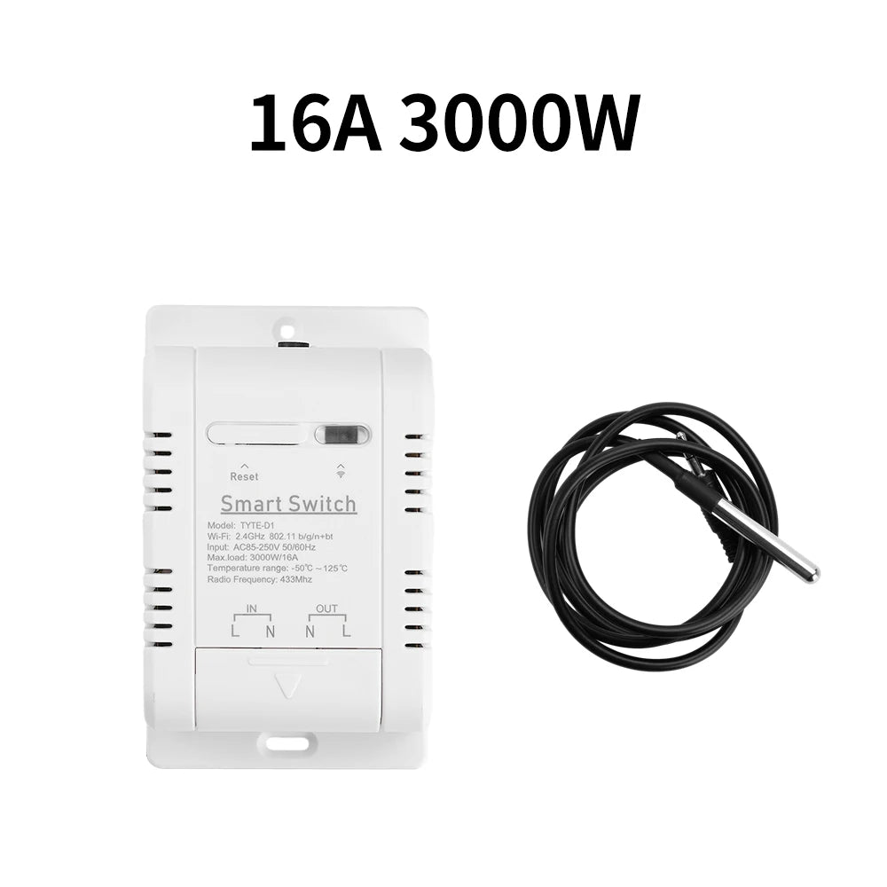 16A AC 220V Tuya WIFI Thermostat Socket Incubator Temperature Controller With Timer Switch Cooling Heating 1M DS18B20 Sensor