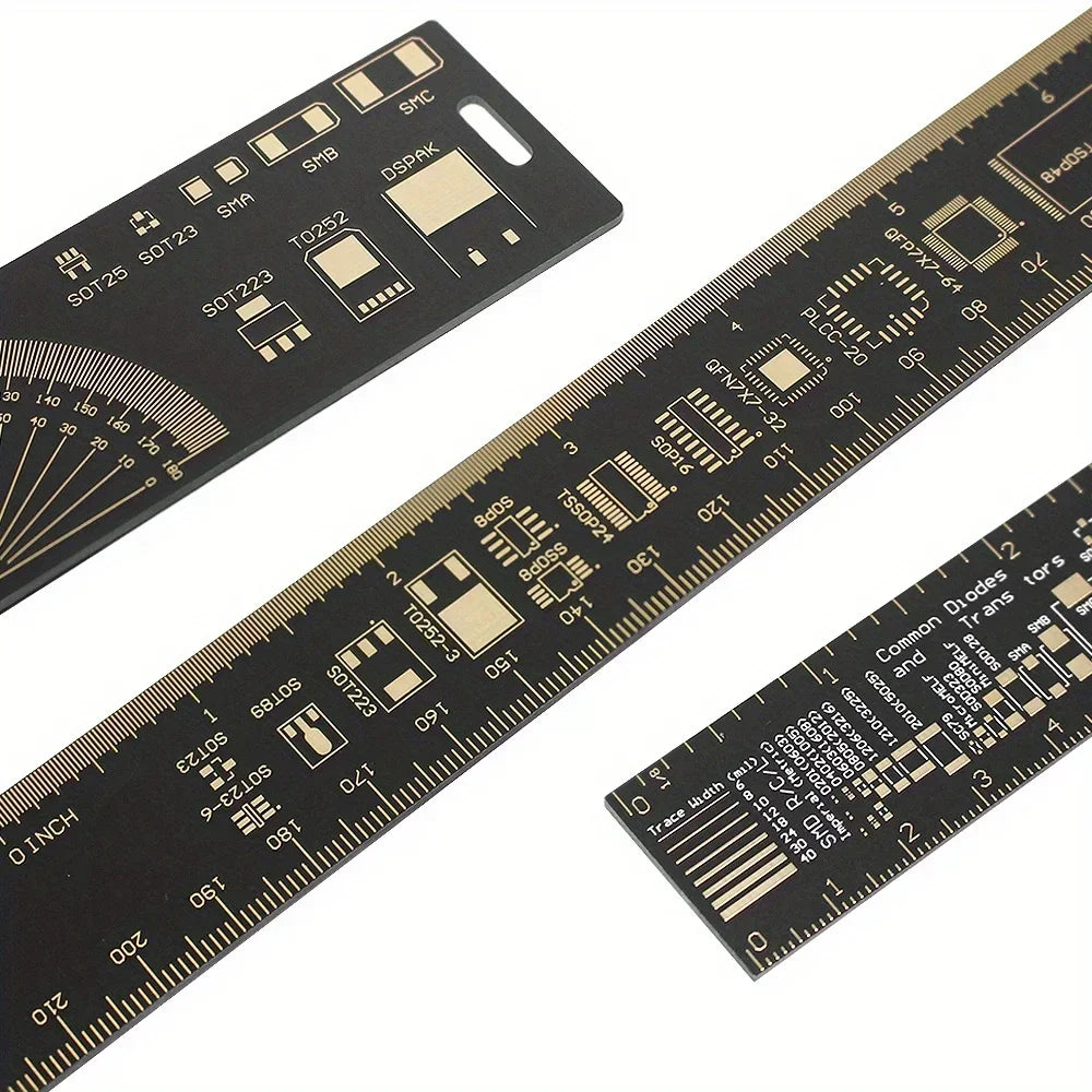 3 Size PCB Ruler Set 15cm/20cm/25cm Multi-functional Measuring Tool for SMD Components Capacitor Chip IC SMD Diode for Arduino