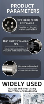 GX20 Aviation Connector 2/3/4/5/6/7/8 Pin Male Female Metal Plug Socket Push Pull Cable Connector Silver Plated Co
