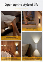 Magnetic Rechargeable PIR Motion Sensor LED Night Light, 3 Colors Dimmable Wireless Wall Lamp for Bedroom Hallway Closet