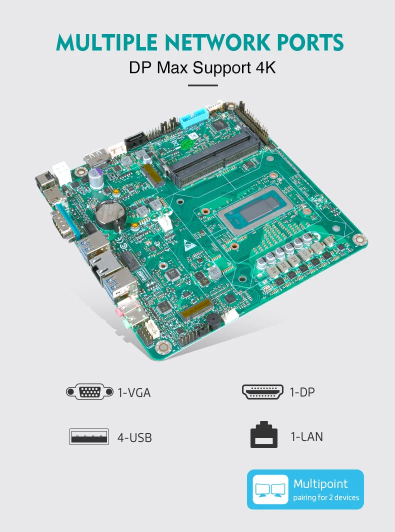 for X86 Industrial Motherboard Vending Machine 12th Gen I5-12450H 1 LAN 1 COM 2 DDR4 1 HD VGA DP LVDS eDP Mini ITX