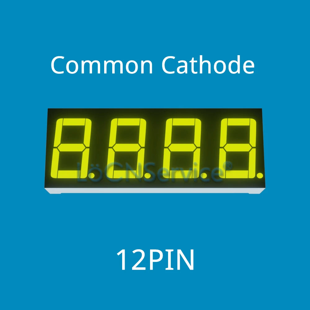 LoCNService 30PCS 0.56Inch Digital Tube LED Display 4 Bit Red Yellow Green Blue White Common Anode / Cathode 7 Segment 0.56 inch