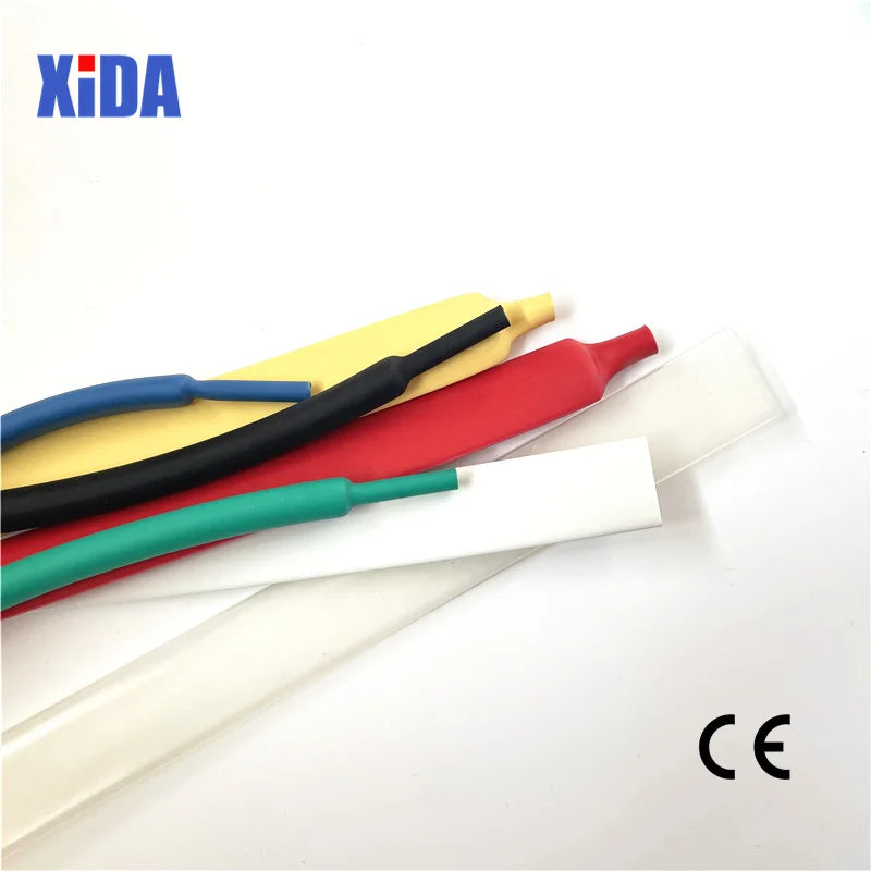 1M Clear4.8/6.4/7.9/9.5/12.7/15mm Dual Wall Heat Shrink Tube Thick Glue 3:1 Ratio Shrinkable Tubing Adhesive Lined Wrap Wire Kit