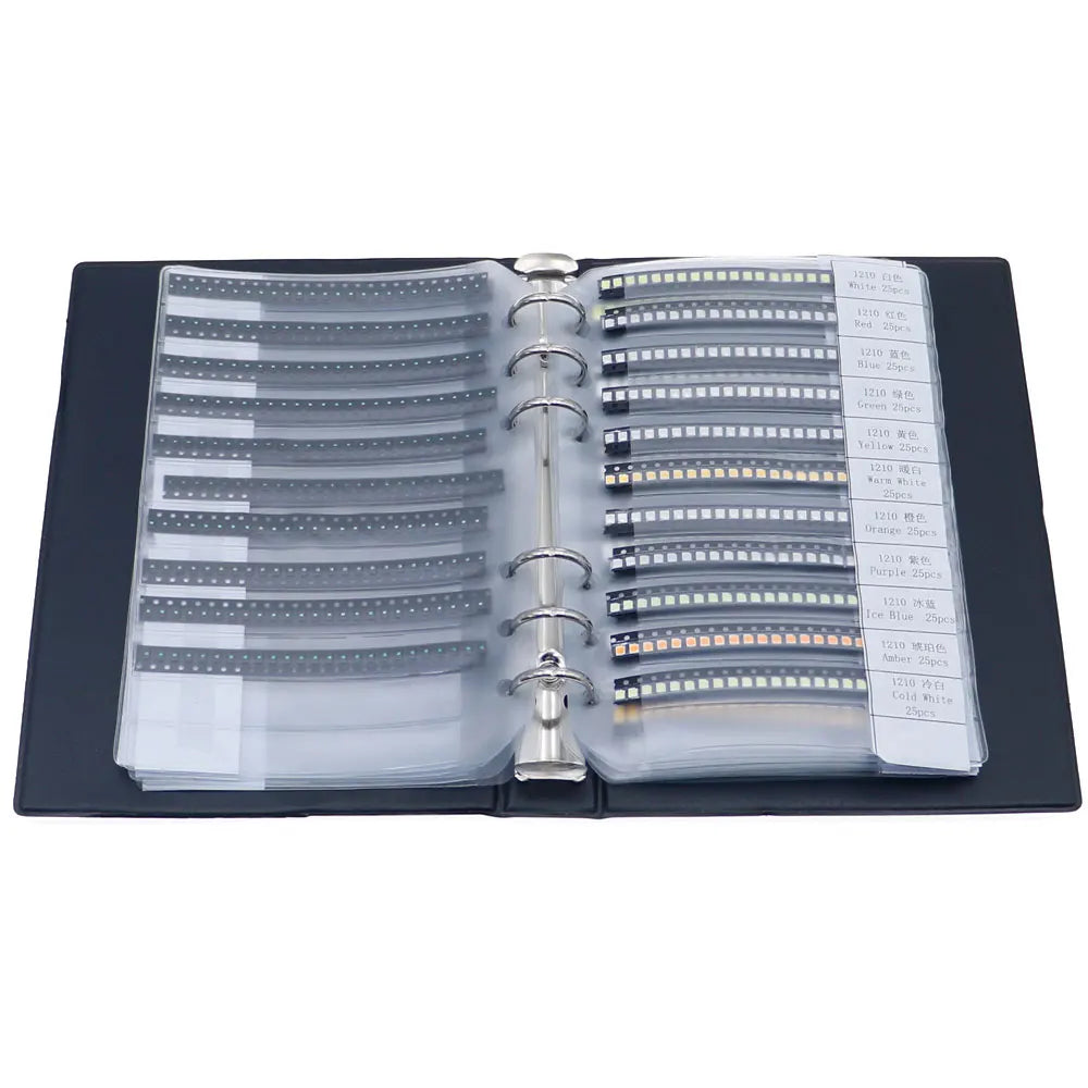 0402/0603/0805/1206/1210/2835/5730/5050 SMD LED Diode Sample Book kit pack Red/Green/Blue/White/Yellow/Warm White/Orange/Purple