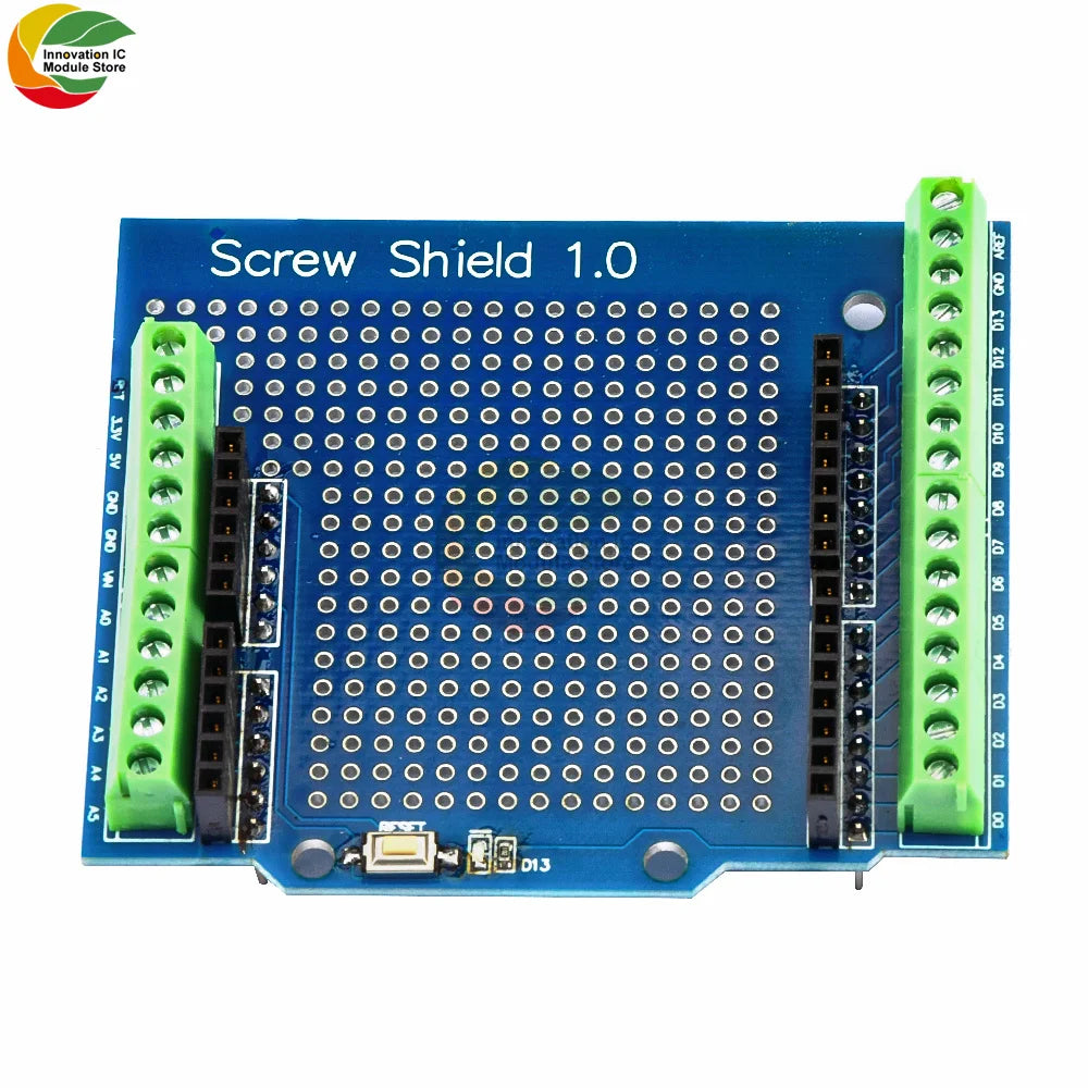 Proto Screw Shield PCB Expansion Board for Arduino Open Source Reset Button for Breadboard 3.81 Terminal Double-sided Solder DIY