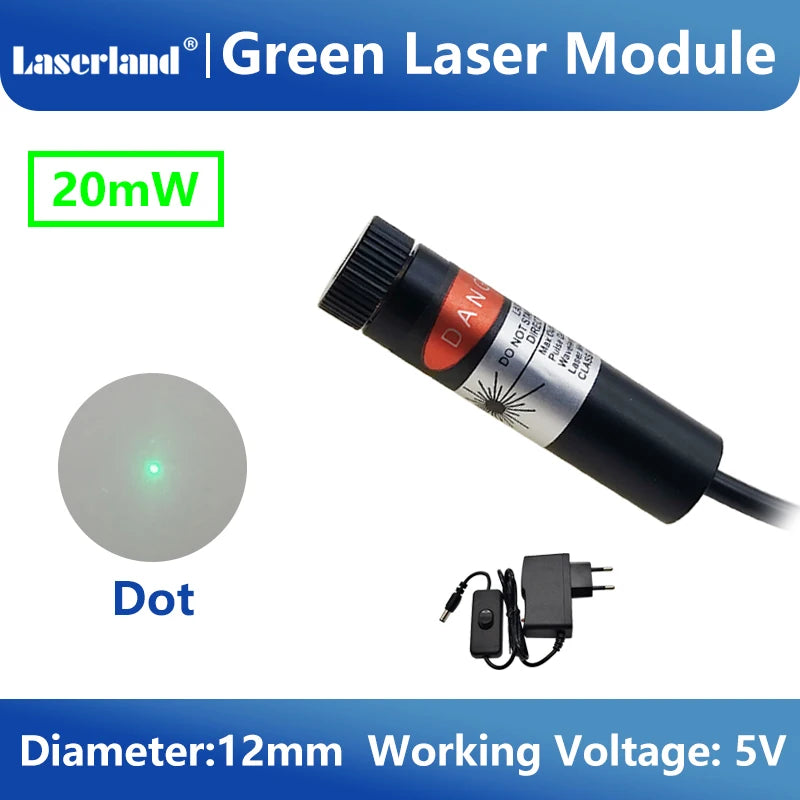 Green Laser Diode Module 20mW Dot Line Cross Projector for Alignment of Cloth Cutting Location