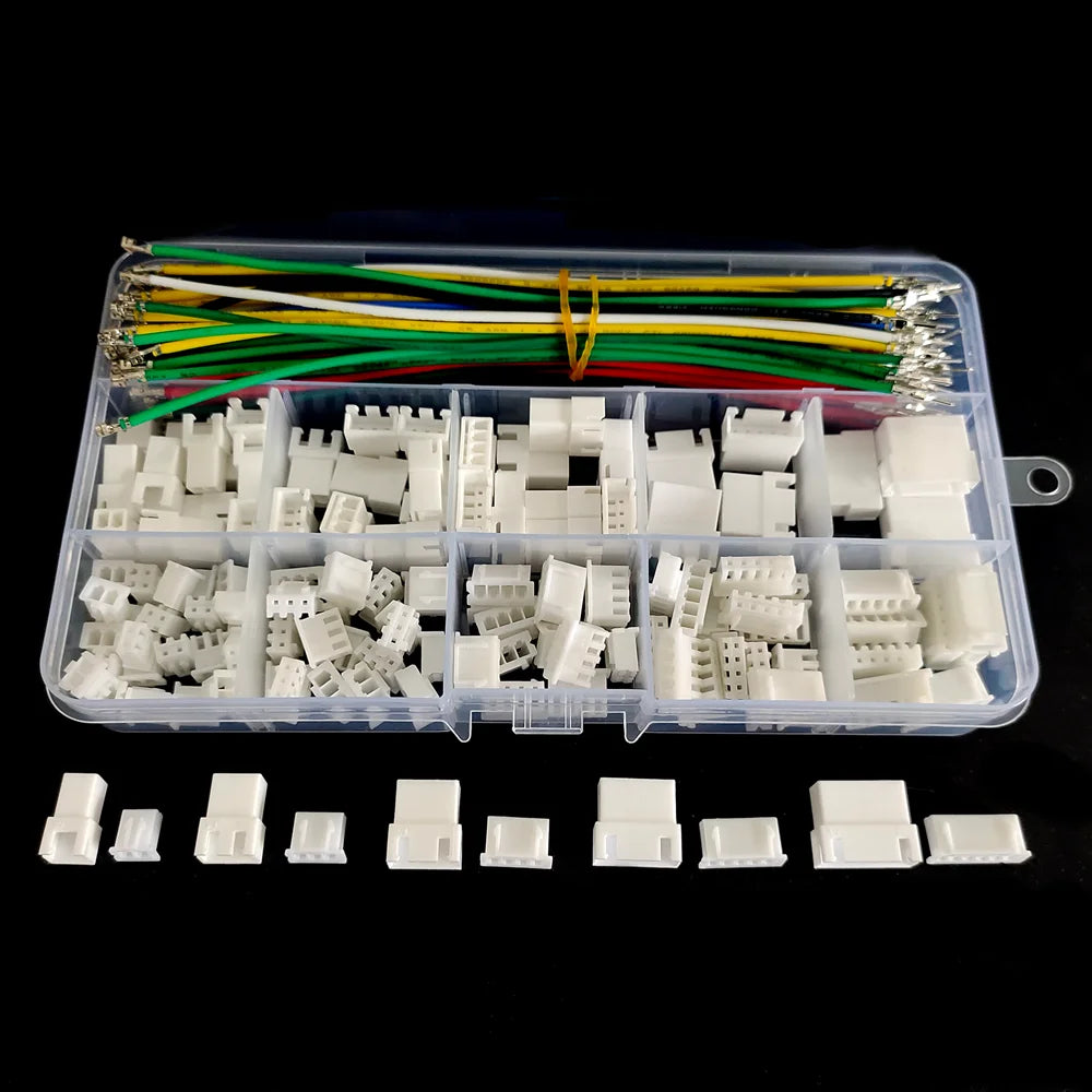 JST XH2.54mm Pitch Extension Cable Male Female Connector 2/3/4/5/6 Pin Housing Adapter with 22AWG Pre-Crimped Soft Silicone Wire