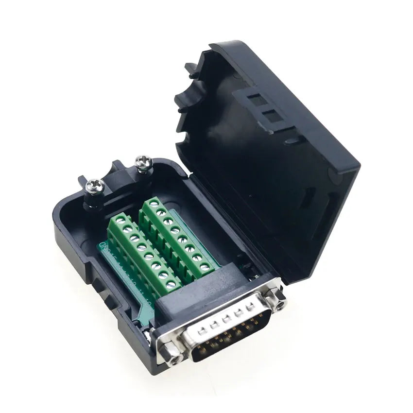 DB9 DB15 DB25 Connector D-SUB 9 15 25 Pin Male Female Plug RS232 RS485 Breakout Terminals 21-24 AWG Wire Solderless Connectors