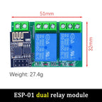 ESP8266 Dual Channel WIFI Relay Module ESP-01 DC5V With Relay Indicator and Reset Button 2 CH relay Boad Low Level Control