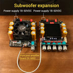 ZK-SUB600 BT Amplifier Board Module 2.0 Channel 300W+300W+Subwoofer Extension TPA3255 DC 18-50V with Subwoofer