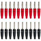 20Pcs 4mm Banana Plug Connectors Black And Red High Current Insulated Shrouded Stackable Screw Connection Probe