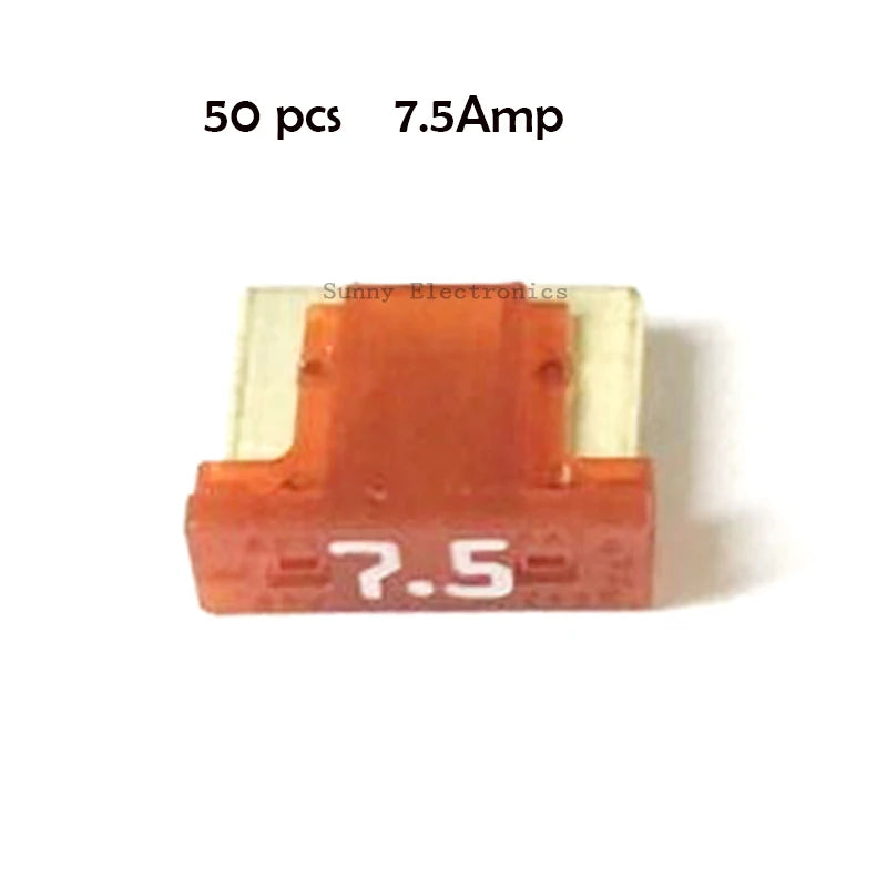 Micro Blade Fuses 50pc Assortment Pack - Car Auto Electrical Replacement Fuse