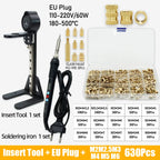 Heat Set Insert Press Tool Electric Soldering Iron Tip M2 M3 M4 M5 M6 M8 Thread Brass Inserts Nut Embedded Kit for 3d Printing