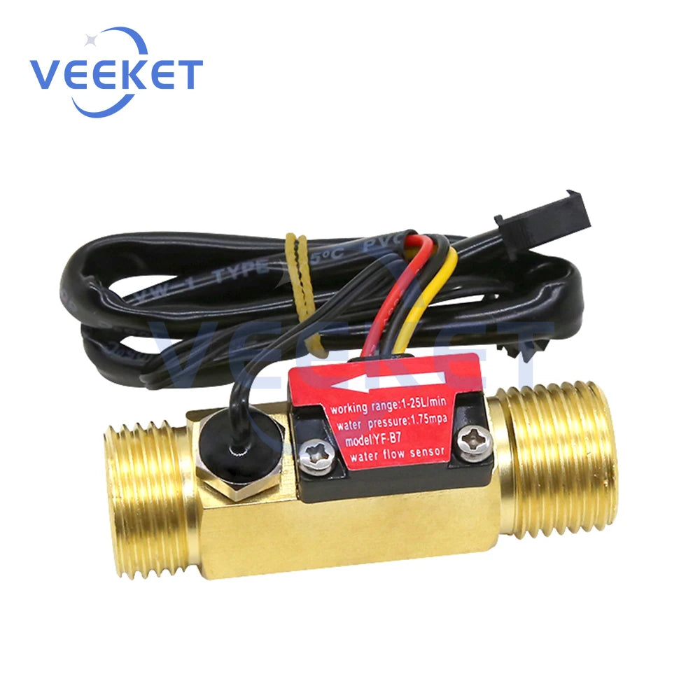 Brass Flow Sensor Thread Hall Sensor YF-B1/B2/B3/B5/B7 Switch Water Flow Sensor Flow Meter Hall Turbine Flow Meter