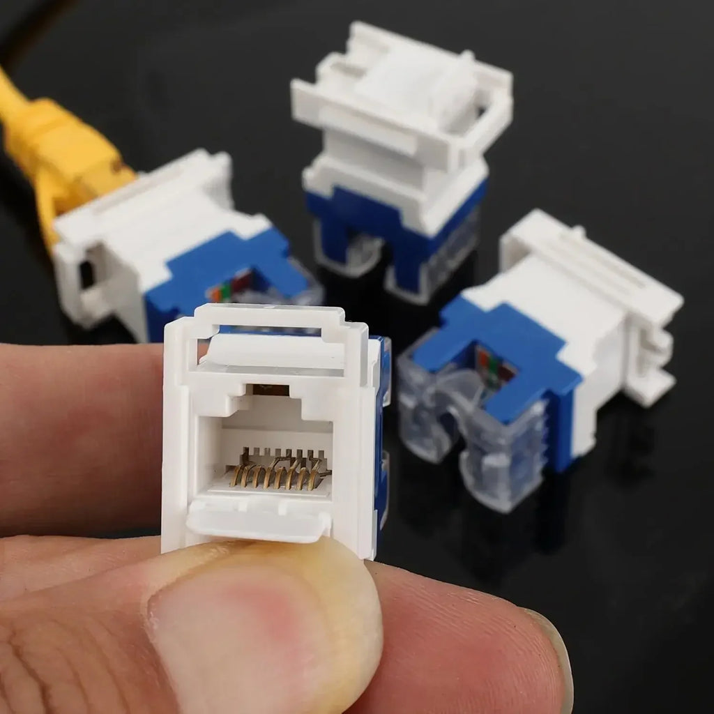 1-10Pack High-speed Cat6/Cat5 Keystone Jacks RJ45 Network Module with Dustproof Door Computer Network Cable Module Adapters