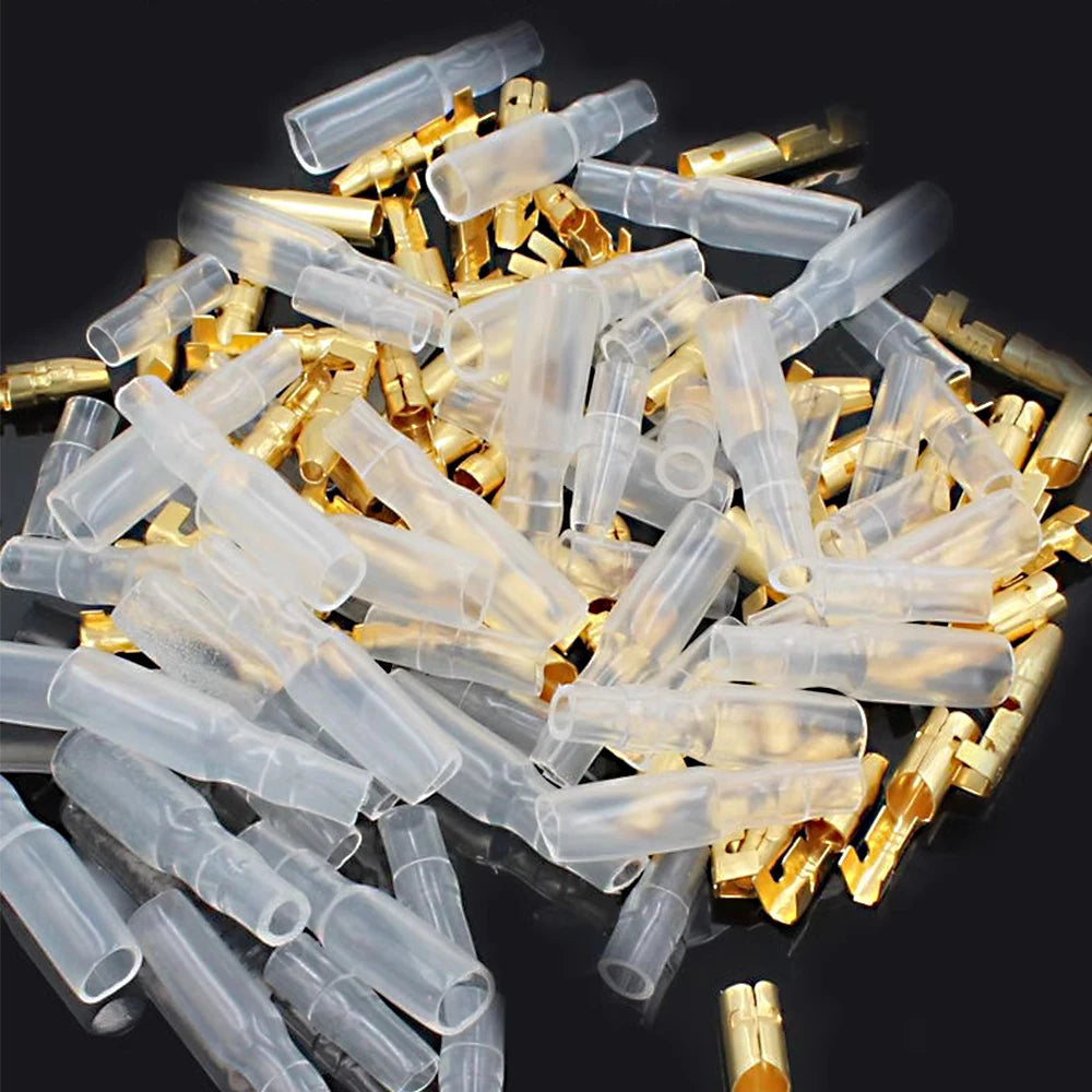 4.0 Bullet Crimp Terminal Car Electrical Wire Connector with Insulated Sleeve Copper Male and Female Quick Wire Connectors Sets