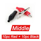 30A-300A 28/35/45mm Black Red Set Crocodile Clip Crocodile Electrical Clamps Test Probe Meter Soft Plastic Alligator Test Clips