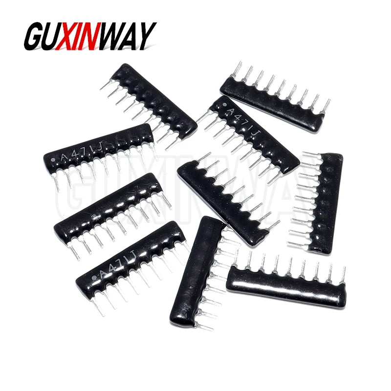 10PCS 4PIN 5PIN 6PIN 7PIN 8PIN 9PIN 10PIN Exclusion Network Resistor Array DIP 100 220 330 470 680 1K 1.2K 2K 3.3K 4.7K 10K 100K