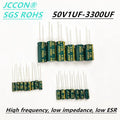 5-50PCS JCCON 50V 1 2.2 4.7 10 22 47 220 330 470 680 1000 2200 3300 4700 6800 uF High frequency low ESR capacitor