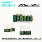 5-50PCS JCCON 50V 1 2.2 4.7 10 22 47 220 330 470 680 1000 2200 3300 4700 6800 uF High frequency low ESR capacitor