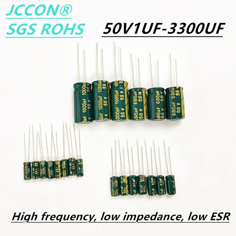 5-50PCS JCCON 50V 1 2.2 4.7 10 22 47 220 330 470 680 1000 2200 3300 4700 6800 uF High frequency low ESR capacitor