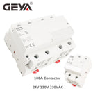 GEYA GYHC 2Pole 100A Modular Contactor 2NO 2NC 1NO1NC 220V Automatic Household Contactor Din Rail Type ICT 50/60Hz