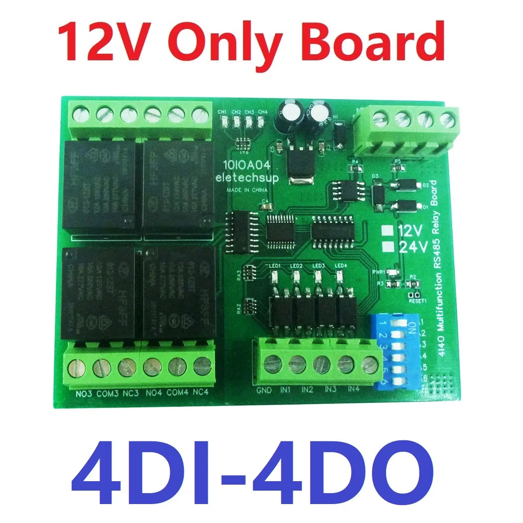 DC12V 1-12Ch Digital Switch DiDo Multifunction RS485 PLC IO Expanding Board Standard Modbus RTU Relay Module
