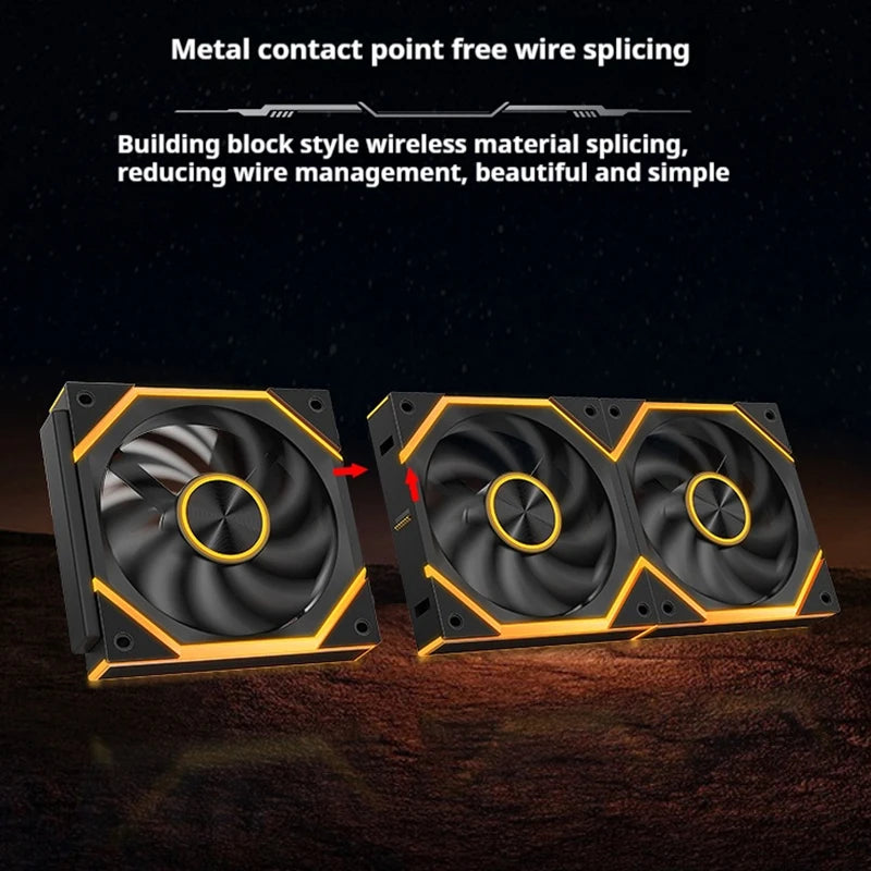 Star Brick P1 Jungle Leopard Interstellar SE Building Block Fan Triple ARGB 12cm Desktop Computer Wireless Splicing Fan