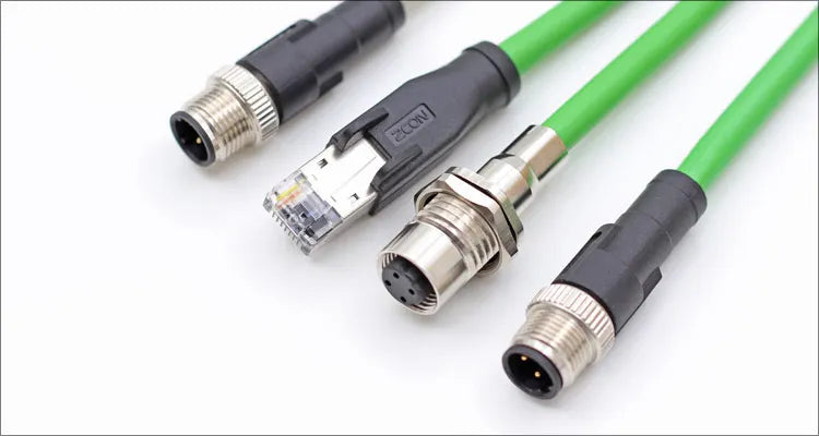 M12 Connector 4 Pin D Code Male to RJ45 Waterproof Ethernet Connector Industrial Ethernet Ethercat