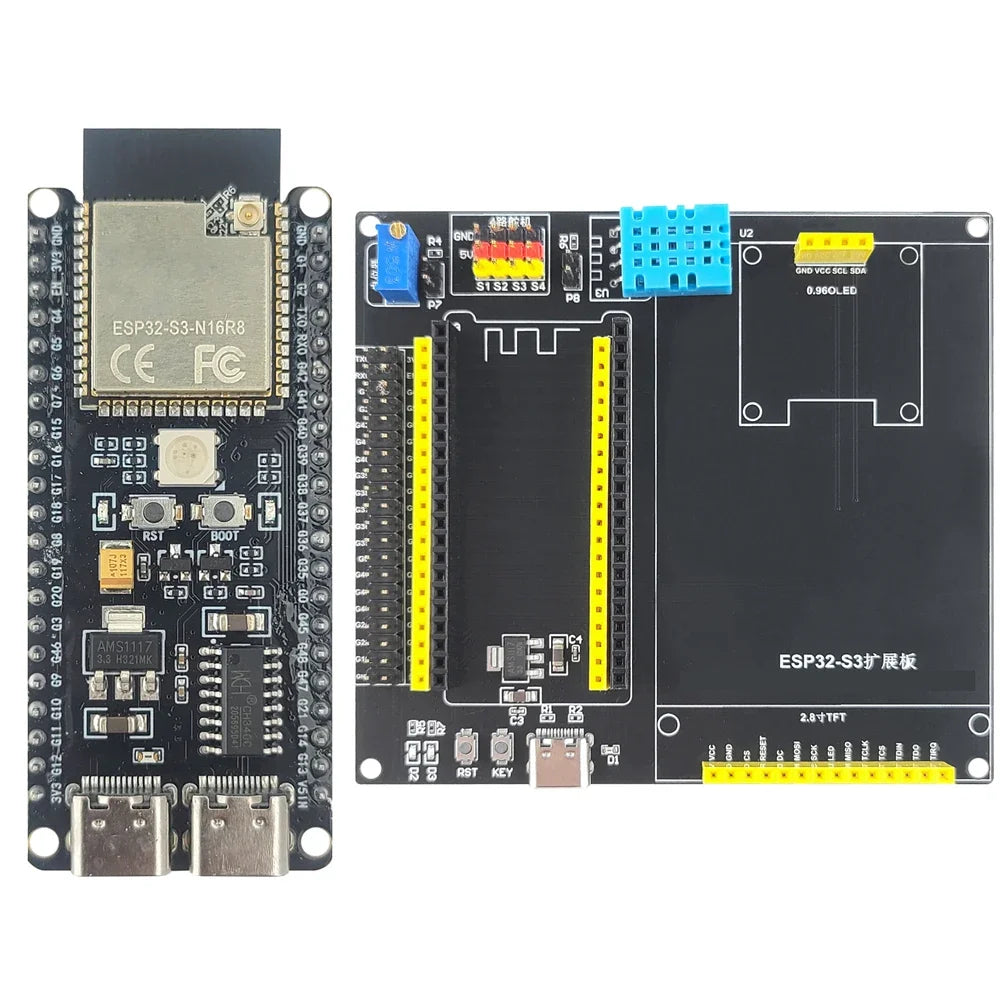 ESP32-S3-DevKitC-1 Development Board Kit With 2.8 Inch TFT LCD BT 2.4G Wifi Module 8MB PSRAM 16MB FLASH N16R8 42Pin CH340C TypeC