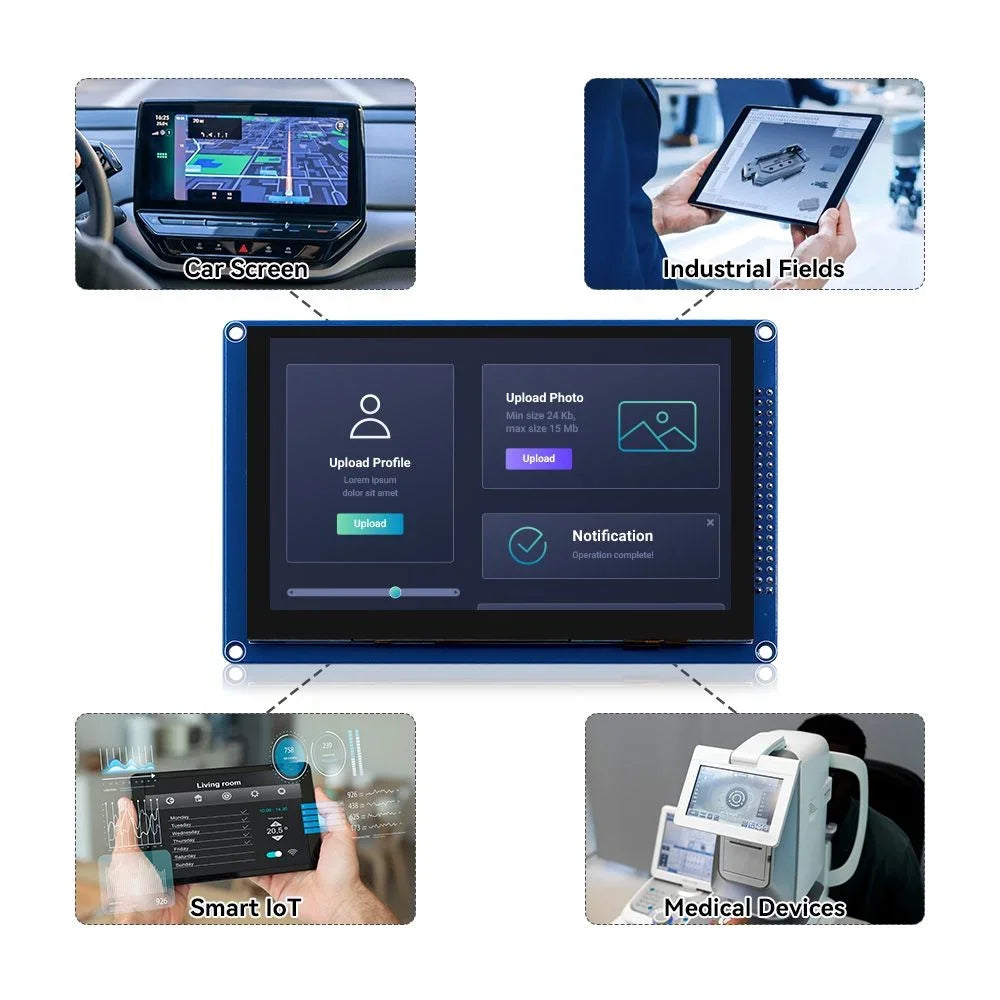 Hot Sale 5inch 800*480 IPS Display 16BIT Parallel Capacitive Touch LCD Module| SSD1963 Driver with Free Shipping