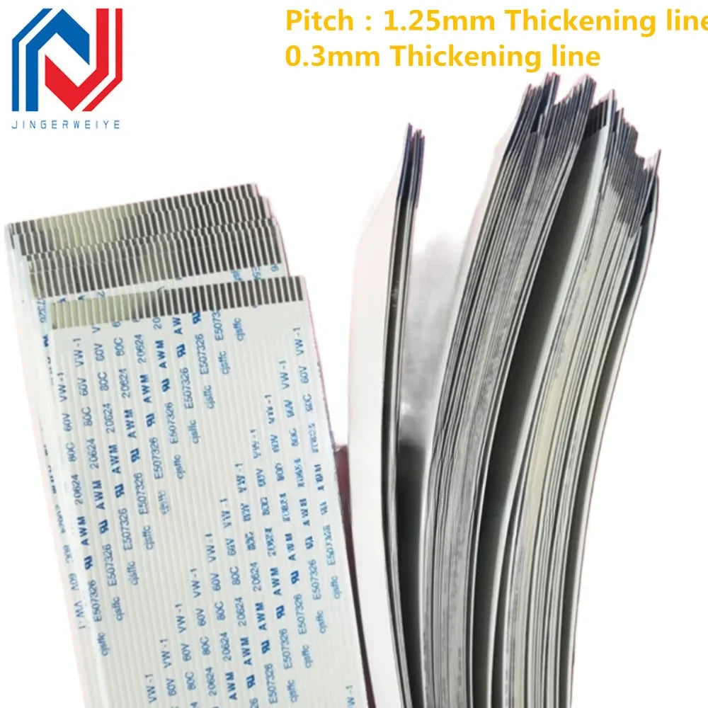 FPC FFC Flexible Flat Cable 1.25mm Pitch Thickening by 0.3mm AWM 20624 80C 60V VW-1 12/15/16/17/18/20/21/22/Z30/32/40Pin