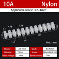 12 Position Barrier Screw X3-1012 Nylon Plastic Terminal Block 20A Transparent White Copper 380V Wire Connector Dual Row