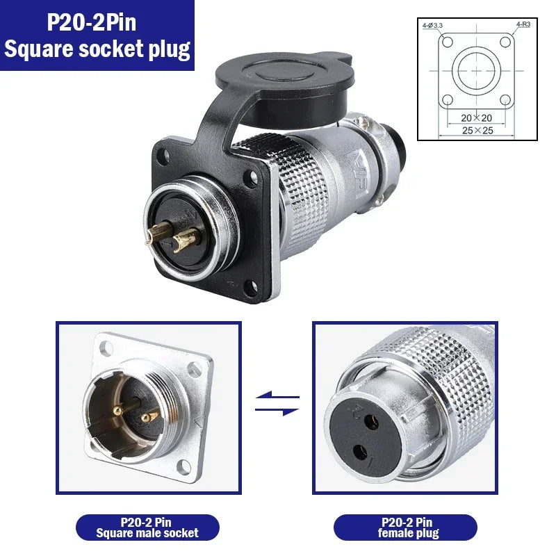 PLS20 Aviation Connector 2/3/4/5/6/7/8/9/10/12Pin Air Carrier Male Female Plug Connector WS20 TP20