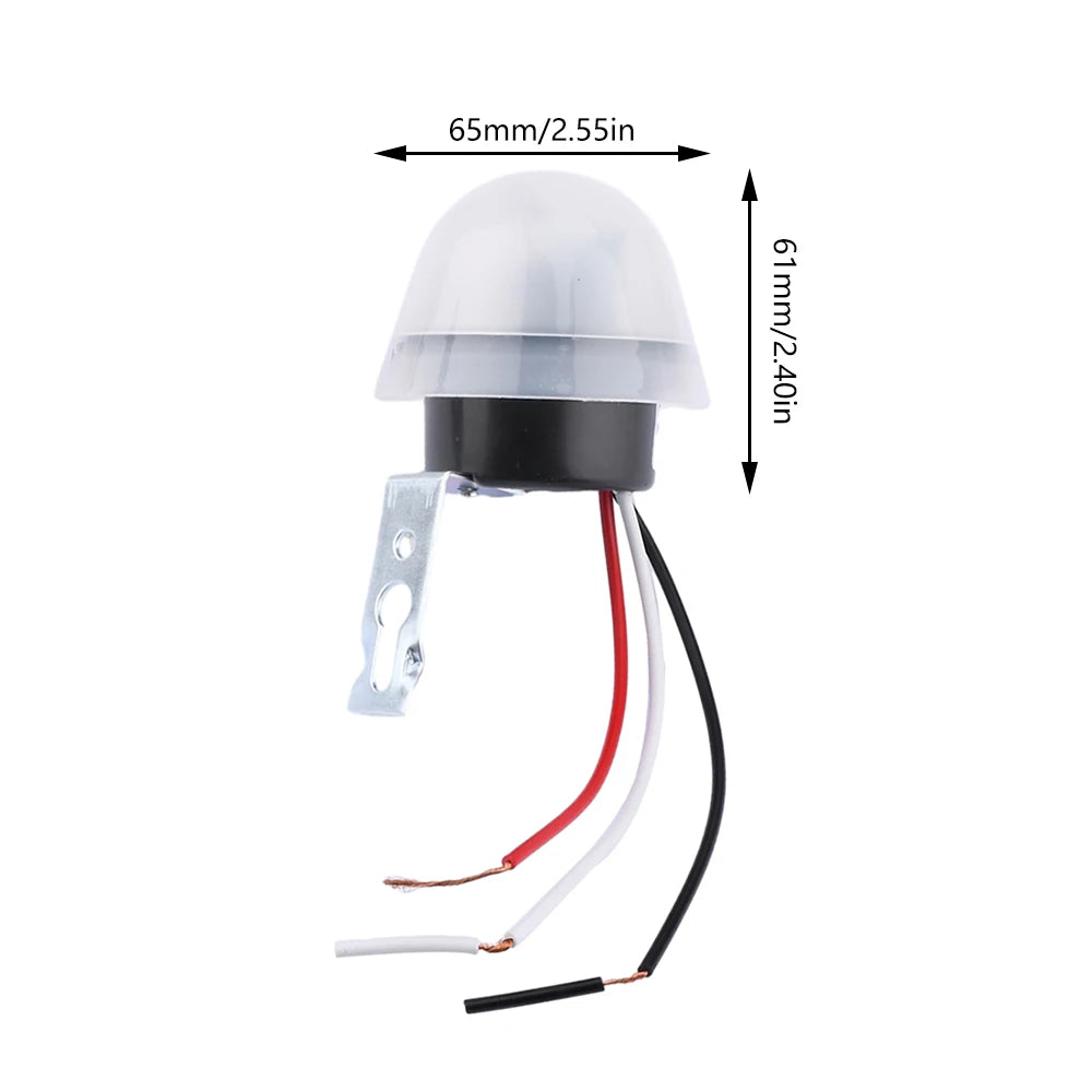 AS-20 Automatic Auto On Off Photocell Street Light Switch AC 110V 220V DC 12V 10A Photo Control Photoswitch Sensor Switch 3 Wire