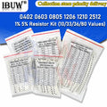 200PCS 660PCS 720PCS 4000PCS 0402 0603 0805 1206 1210 2512 SMD Resistor Kit igmopnrq Assorted Kit 10K 100K 1K 1R 100R 220R 1% 5%