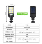 AmmToo COB Outdoor Solar Lights Motion Sensor Solar 3 Modes Waterproof Security Wall Lighting for Patio Garden Door Street Light