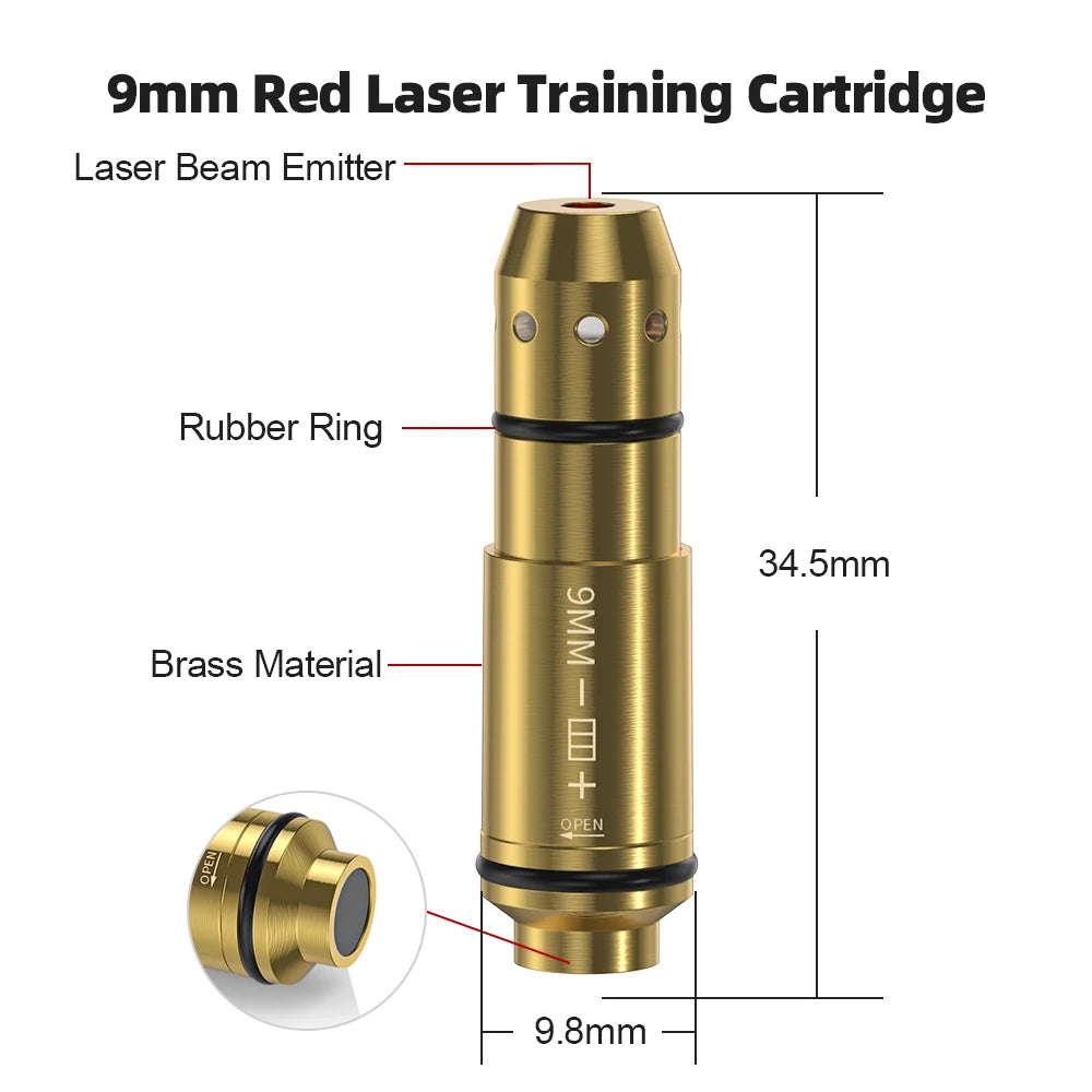 9mm/12GA/38SPL/223Rem/45ACP/357SIG/380ACP/Cal. 6.5mm/Cal44mag Dry Fire Laser Trainer - Hunting Accessories, Training Shooting