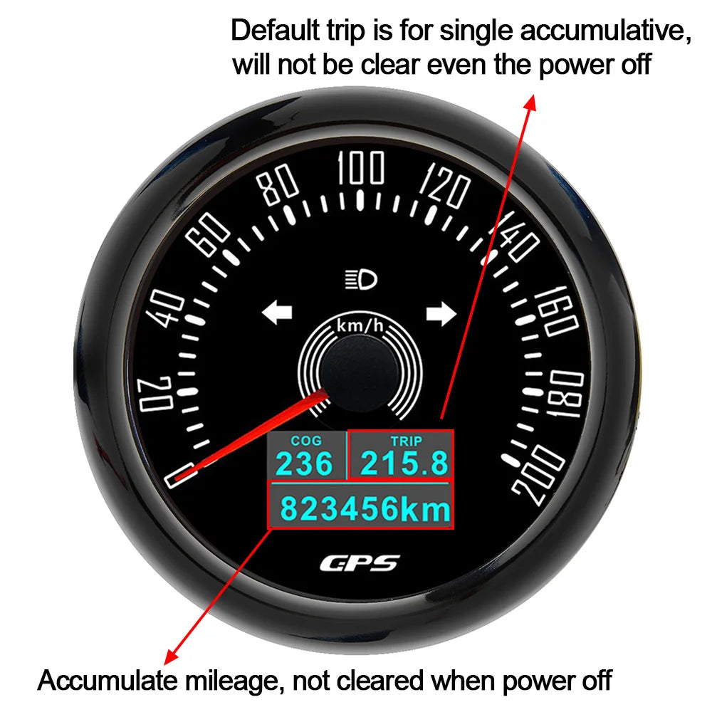 6 Gauge Set 85mm GPS Speedometer Tachometer 52mm Water Temp Fuel Voltmeter Oil Pressure Meter With 1/8 NPT Sensor For Boat Car