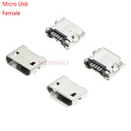 10PCS Micro USB 5pin 5.9mm DIP2 B Type With Curling/Flat Mouth Without Curling Side Female Connector For Mobile Phone Mini USB
