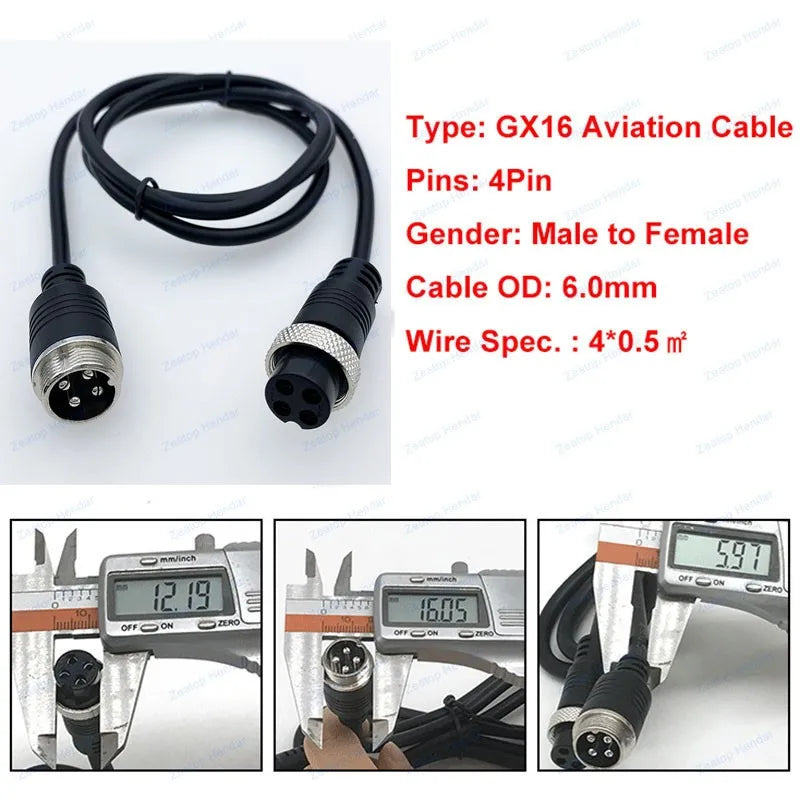 1Pcs GX16 2 3 4 5 6 7 8 10 Pin Male to Female Extension Cable GX-16 Aviation Connector for CCTV Camera Security DVR 1m 2m 5m 10m