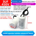 CBB60 Capacitor 450V AC Motor Run Capacitors 3/4/5/6/8/10/12/14/15/16/18/20/30/35/40/50/60/70UF for Washing Machine, Water Pump