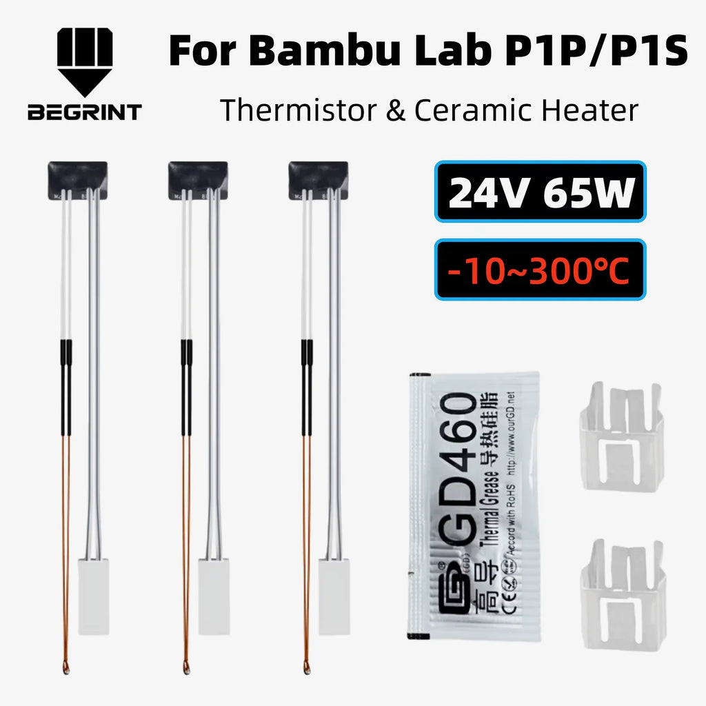 For Bambu lab P1S P1P Thermistor bamboo lab 24v 65w Caremic Heater Temperature Sensor 350℃ For bambulab Hotend Update parts